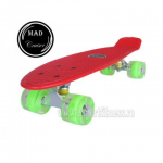 Penny board Mad Cruiser cu roti LED ABEC 7-rosu