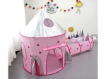 Set cort de joaca pentru copii 3 in 1 in forma de racheta AliBibi roz