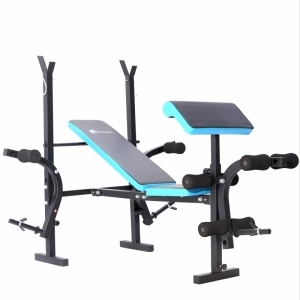 Banca de exercitii multifunctionala FitTronic Atletic B550, pliabila, banca scott inclusa, suport haltera, greutate maxima suportata 120 kg