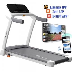 Banda de alergare FitTronic Delta 4000, motor 2 CP, viteza maxima 16 km/h, greutate suportata 140 kg, Kinomap, Zwift, Besyfit