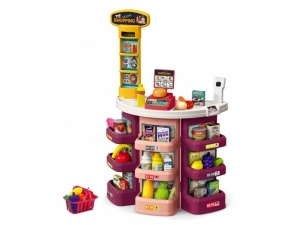 Set de joaca pentru copii supermarket cu casa de marcat AliBibi, 44 accesorii