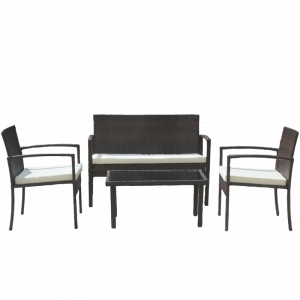 Set mobilier de gradina DeHome MG200, canapea, scaune si masuta incluse