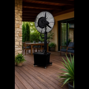 Ventilator cu pulverizare apa DeHome Fresh 65, racoare si confort, putere motor 260W, rezervor apa 40 L, diametru elice 65 cm