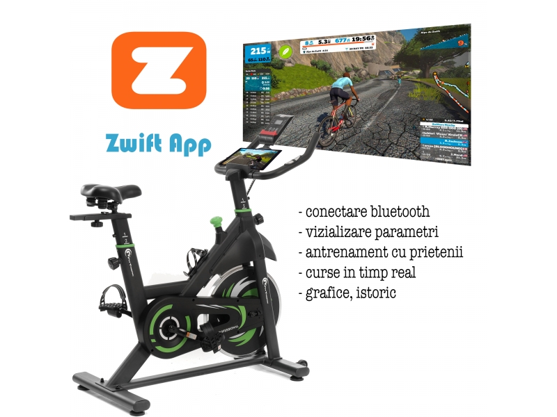Bicicleta indoor cycling FitTronic SB2000, Kinomap, Zwift, z-sport