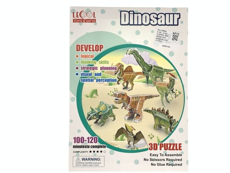 Puzzle 3D Dinozaur AliBibi, 62 piese