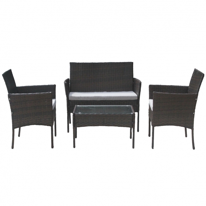 Set mobilier de gradina DeHome MG100, canapea, scaune si masuta incluse